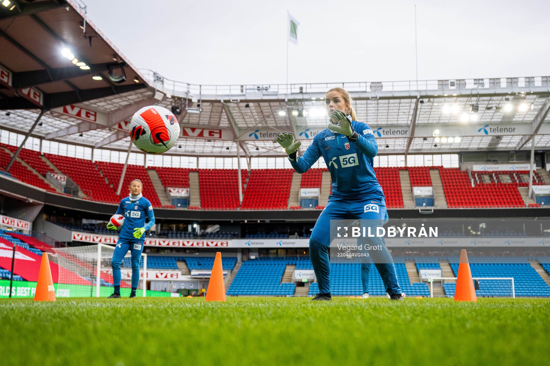 Goalkeeper Guro Pettersen of the Norwegian women's national