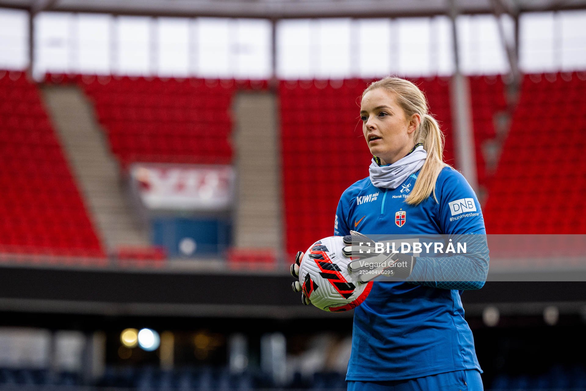 Goalkeeper Guro Pettersen of the Norwegian women's national