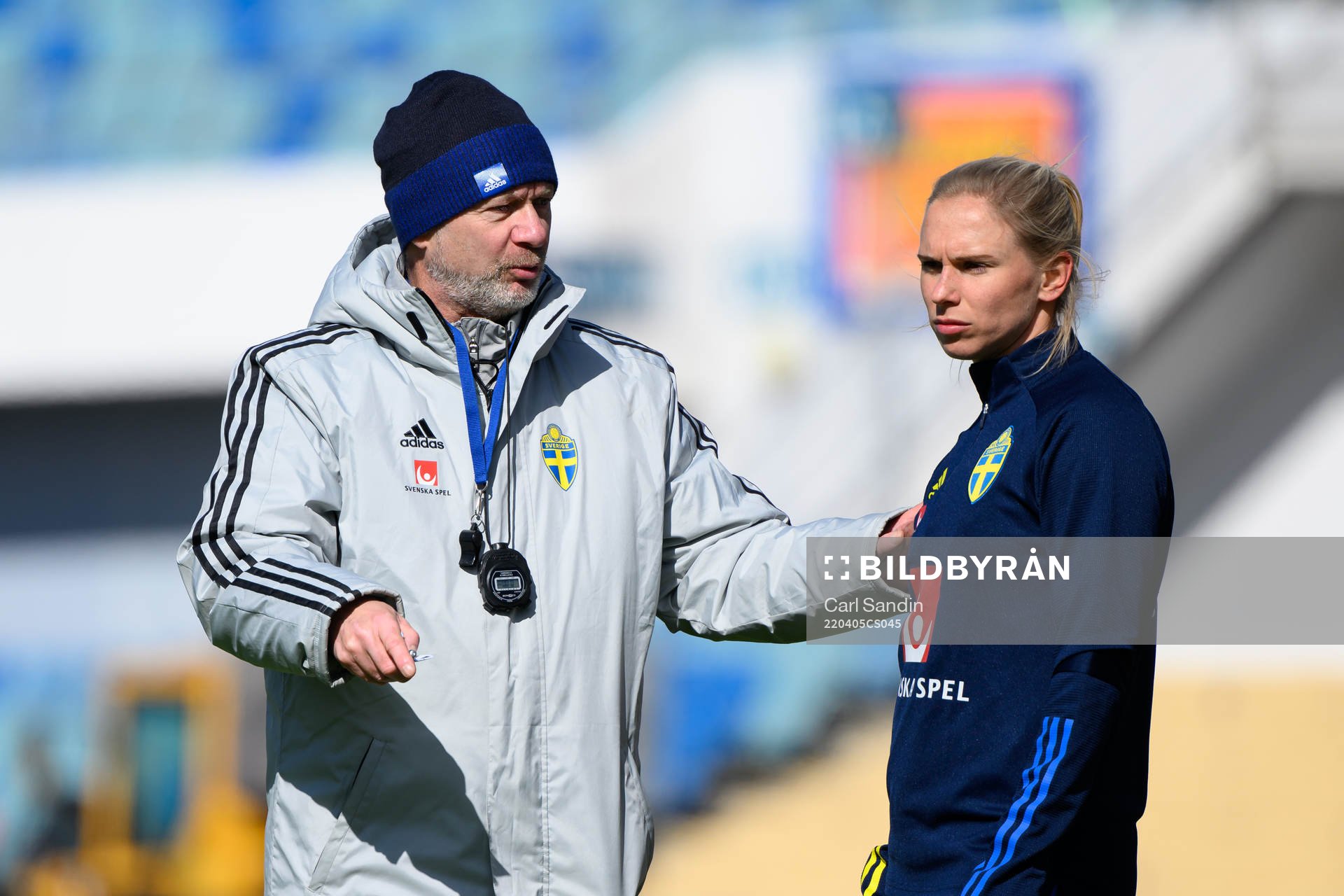Head coach Peter Gerhardsson and Jonna Andersson of the