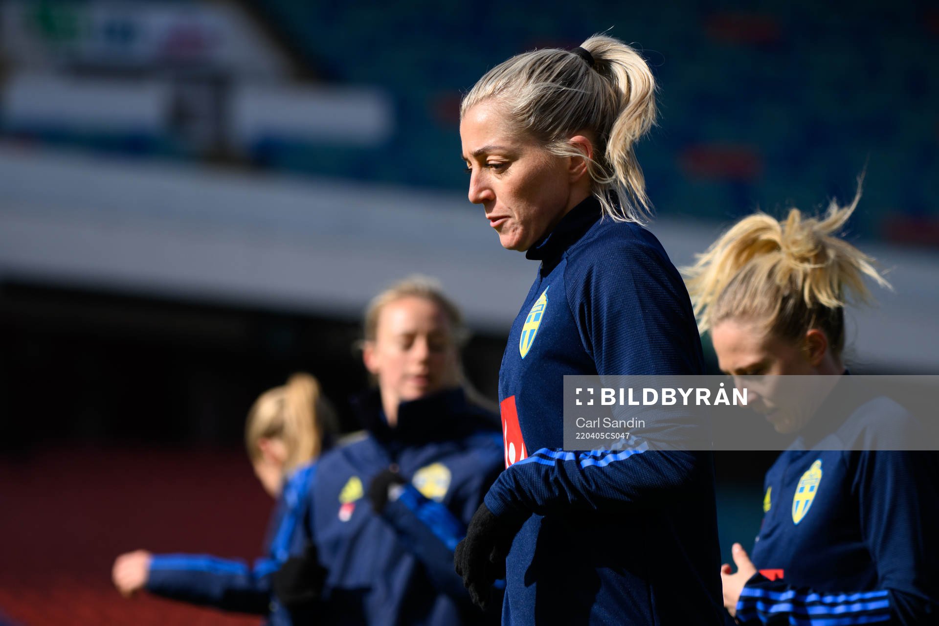 Linda Sembrant of the Swedish women's national football team during a training session on April 5, 2022 in Göteborg. 