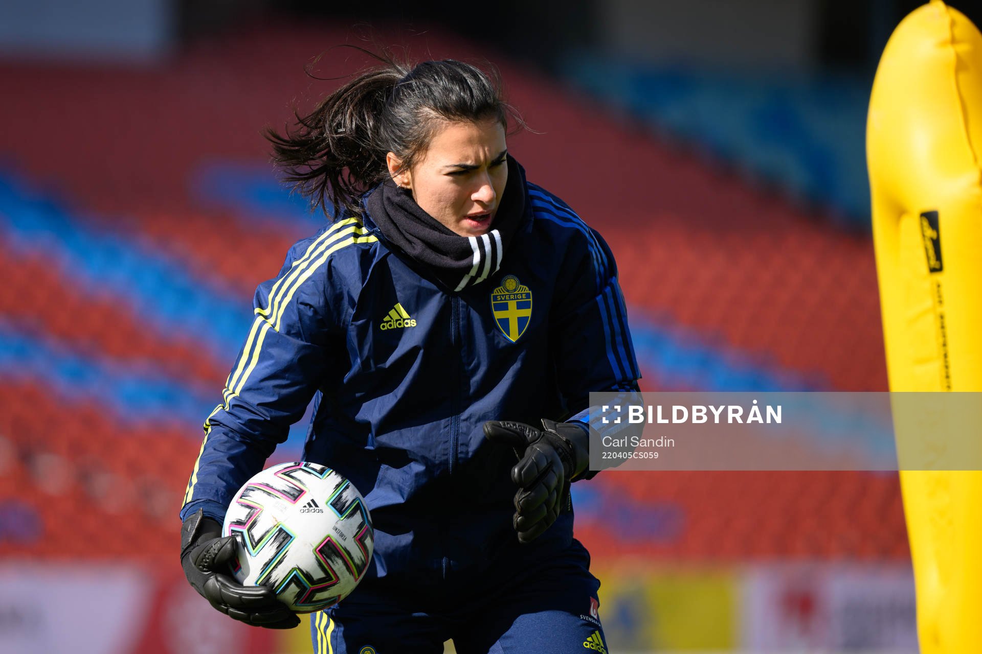 Goalkeeper Zecira Musovic of the Swedish women's national
