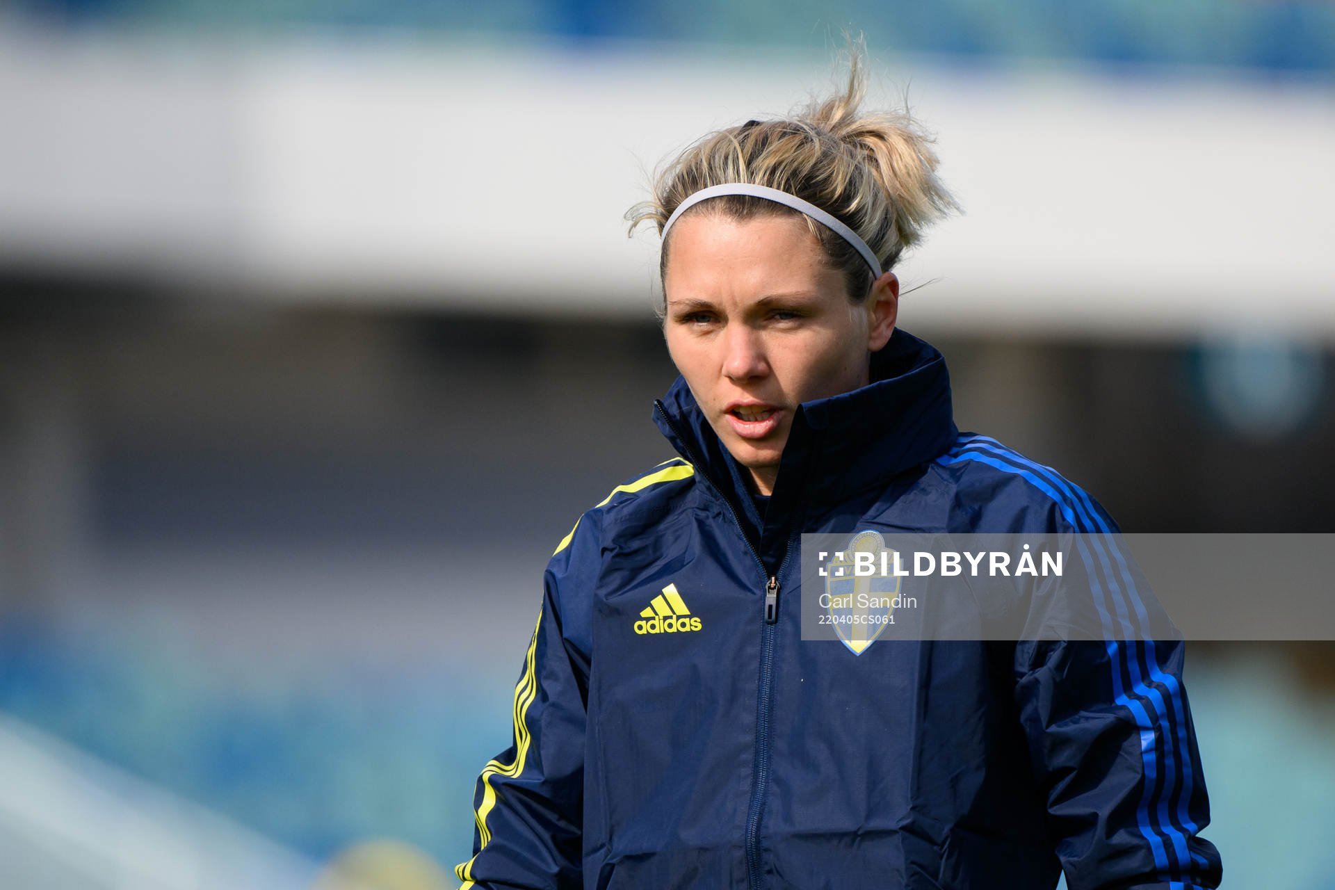 Goalkeeper Jennifer Falk of the Swedish women's national