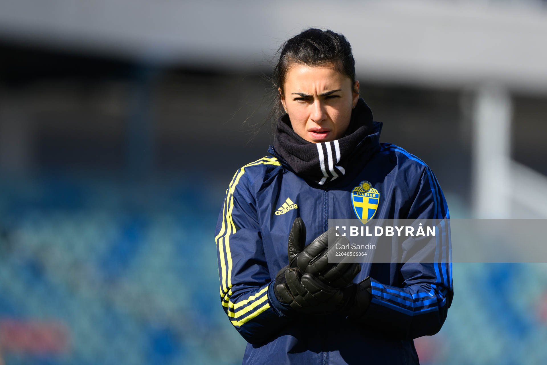 Goalkeeper Zecira Musovic of the Swedish women's national