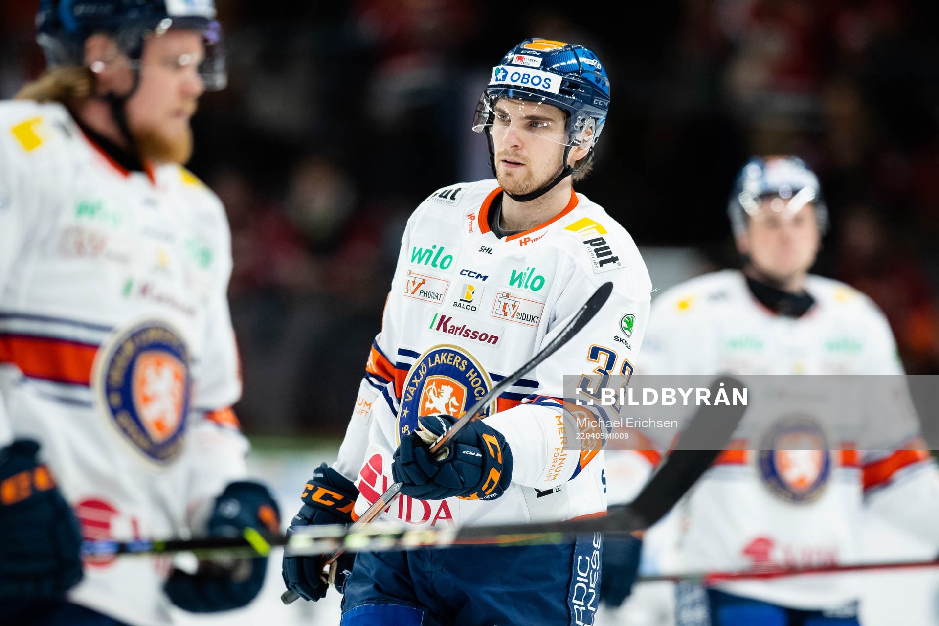 Växjös Julius Nättinen innan kvartsfinal tre i SHL