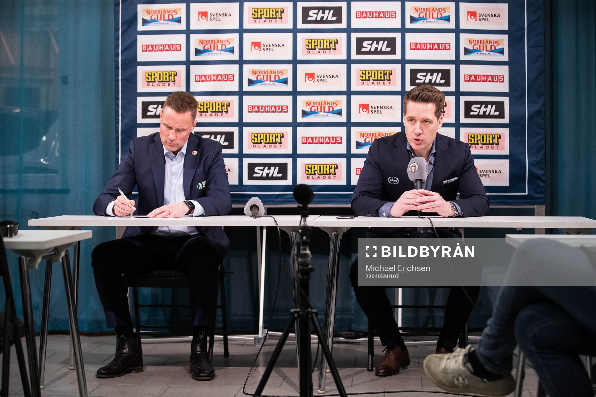 Frölundas tränare Roger Rönnberg och Växjös tränare