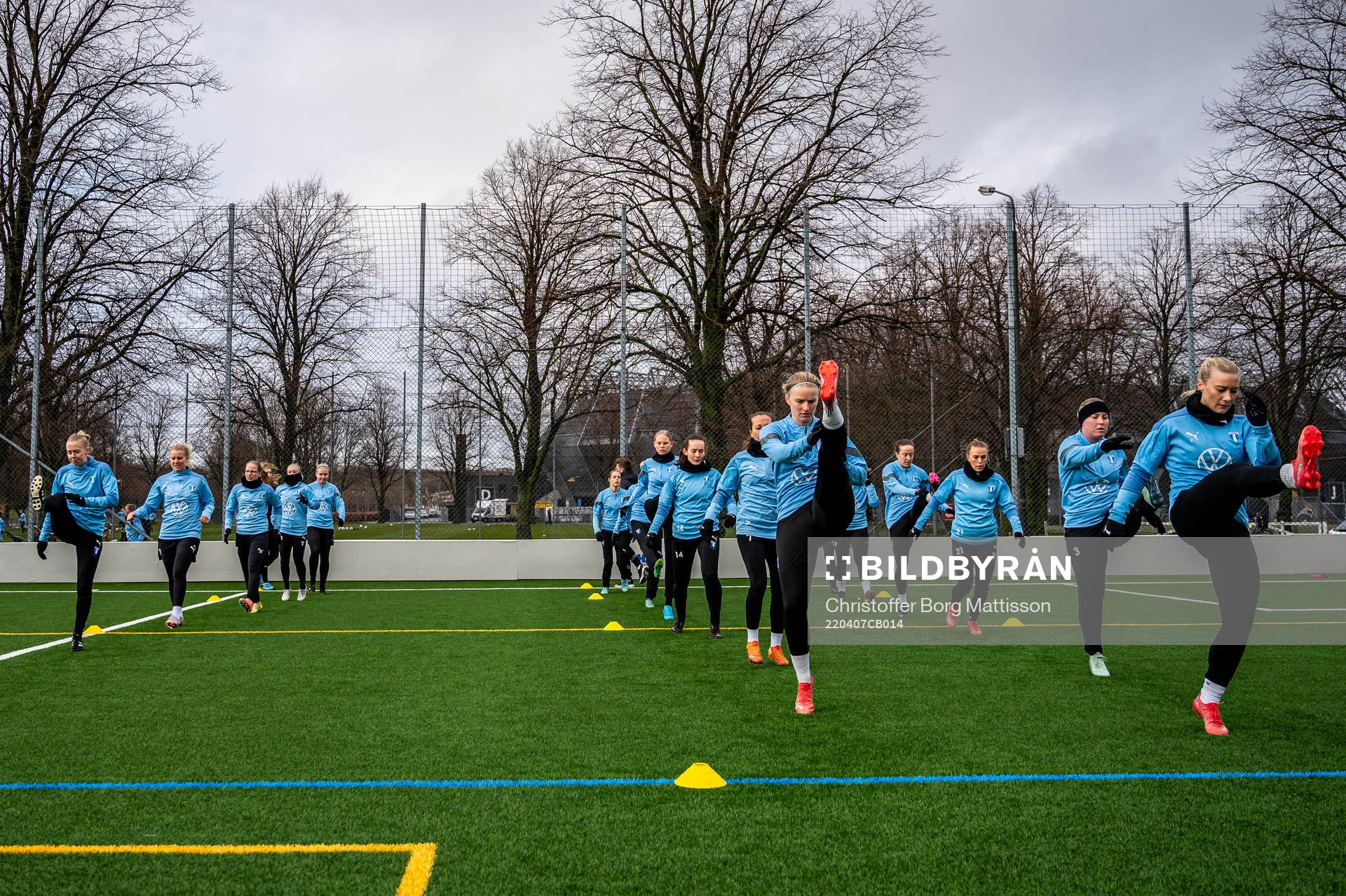 Spelarna värmer upp