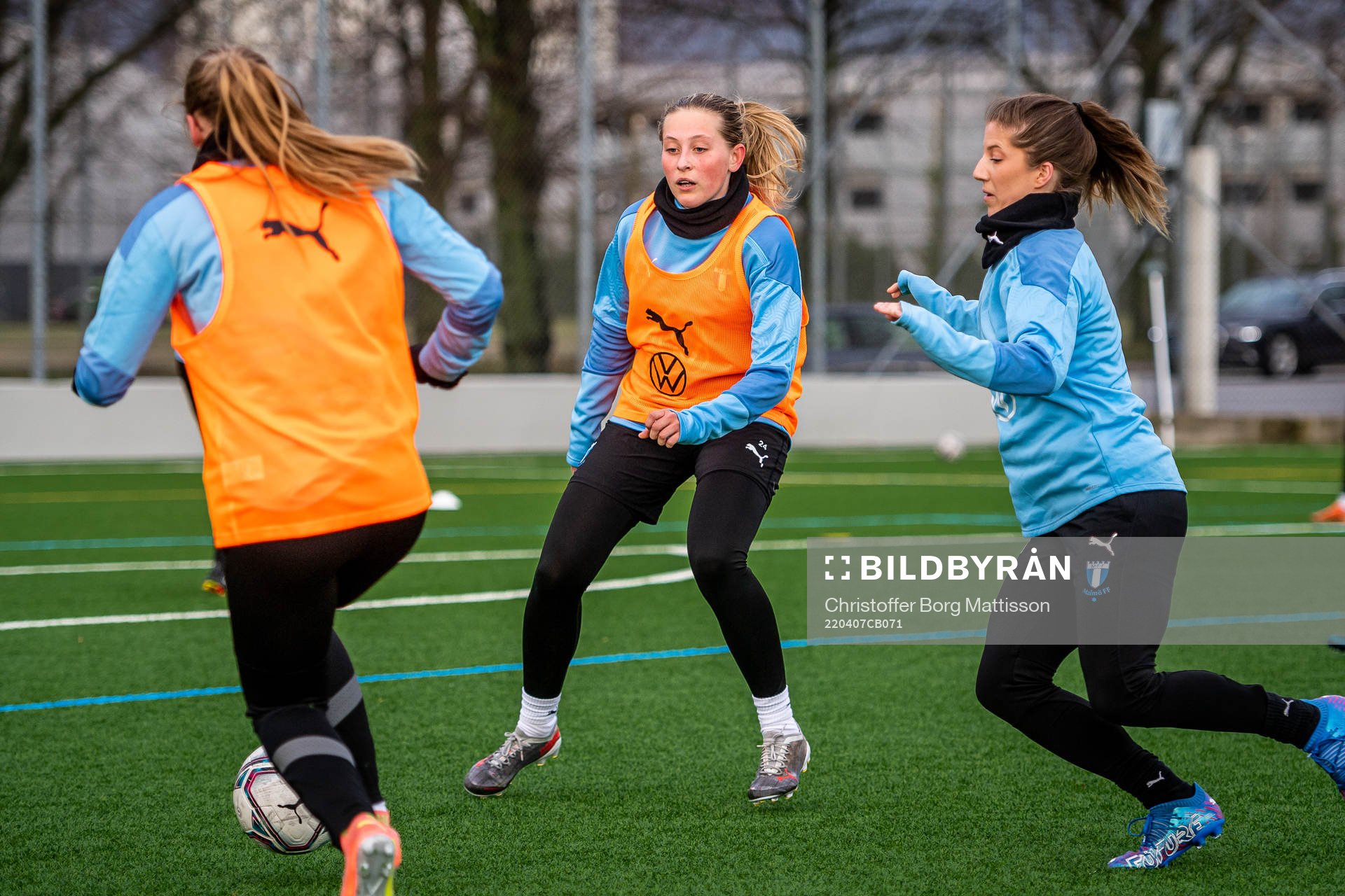 Petronella Winblad under en fotbollsträning med Malmö FF Dam den 7 april 2022 i Malmö. 