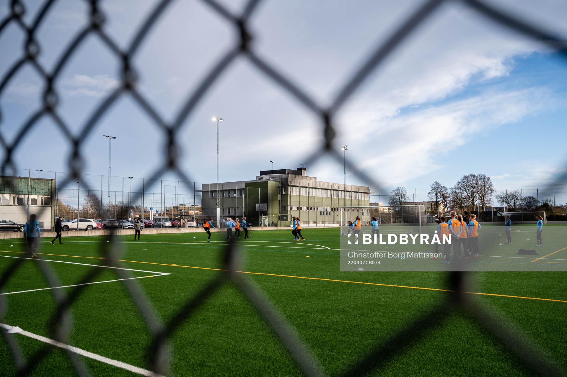 Interiör vy över Träningsplan 10 under en fotbollsträning med Malmö FF Dam den 7 april 2022 i Malmö. 