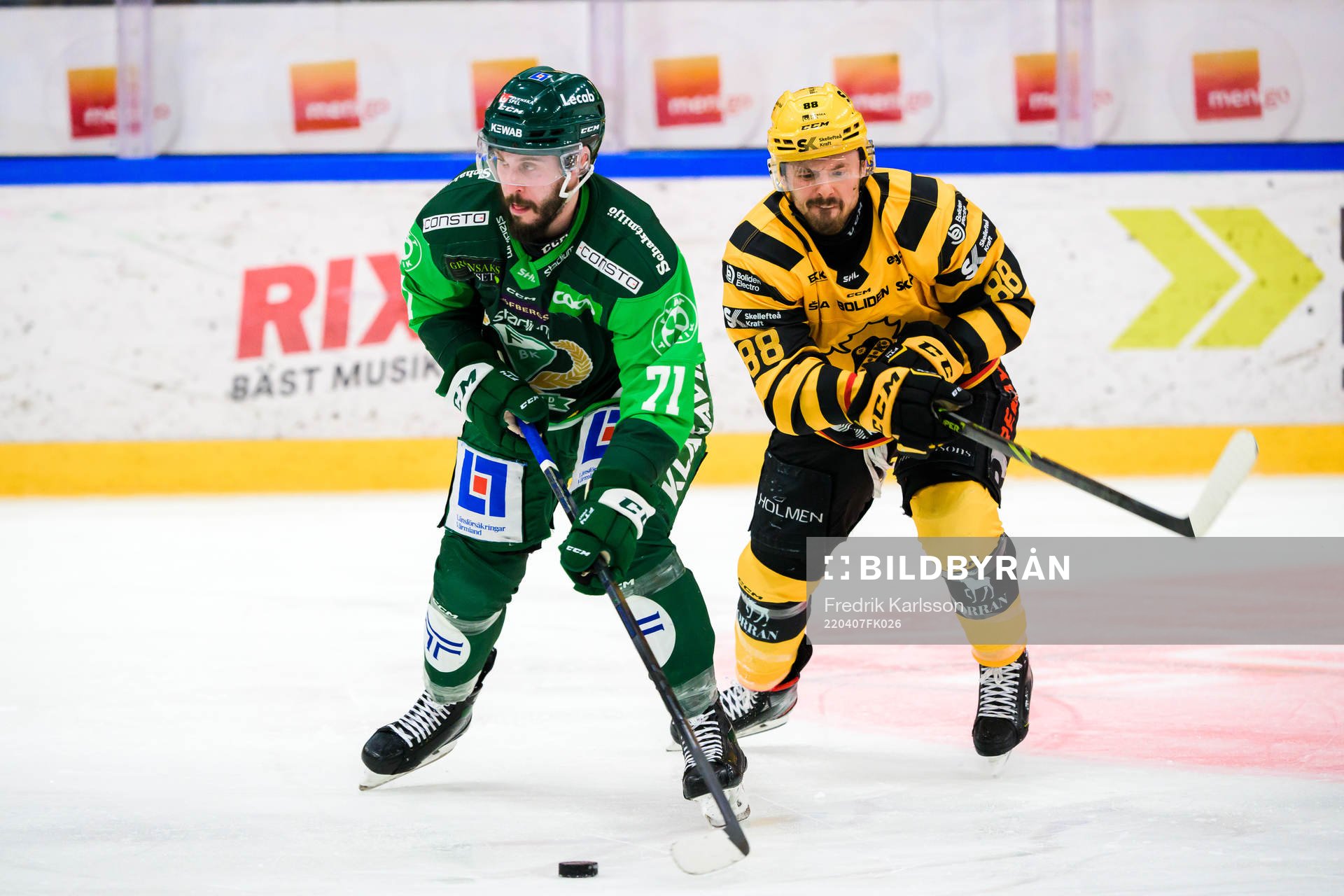 Färjestads Jesse Virtanen och Skellefteås Jayce Hawryluk