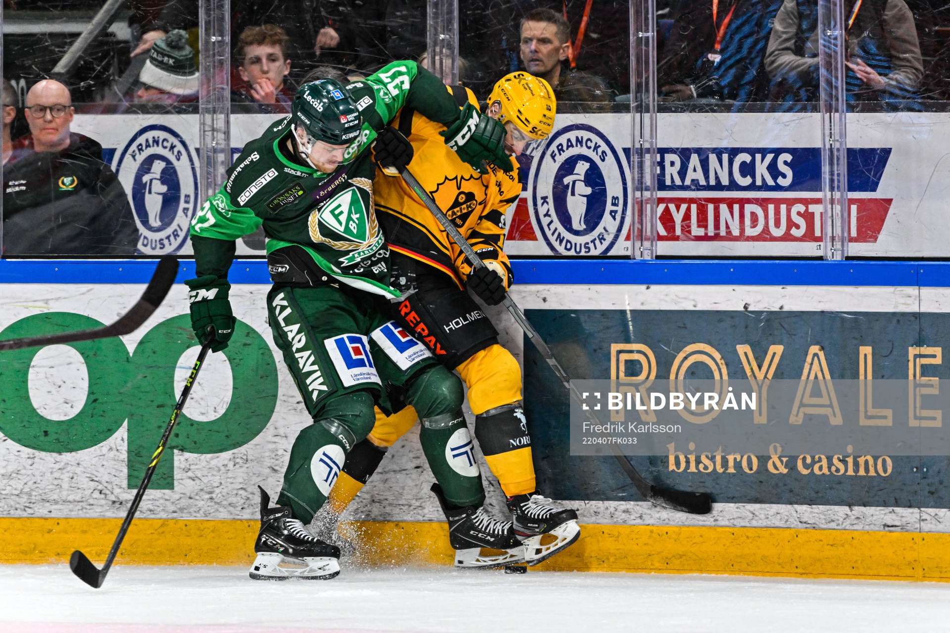 Färjestads Adam Ginning och Skellefteås Joakim Lindström