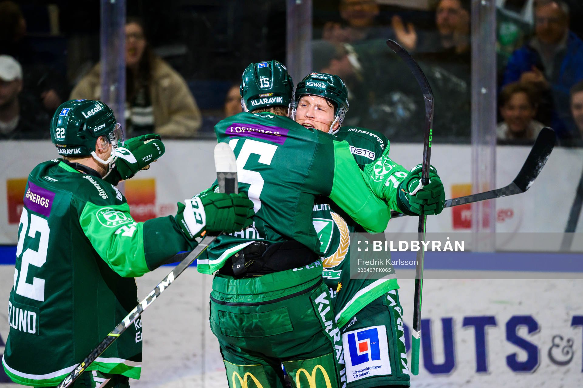 Färjestads Per Åslund, Gustav Rydahl och Patrik Lundh