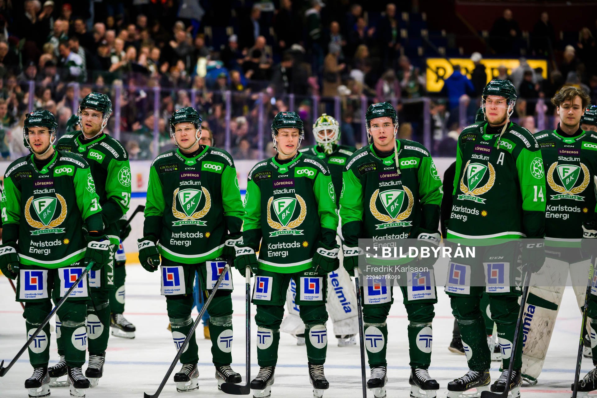 Färjestads spelare jublar