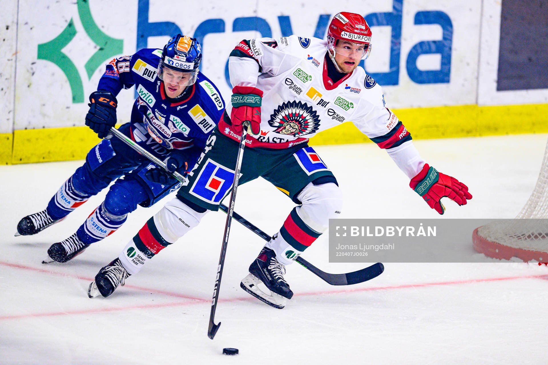 Växjös Hugo Gustafsson och Frölundas Mattias Norlinder