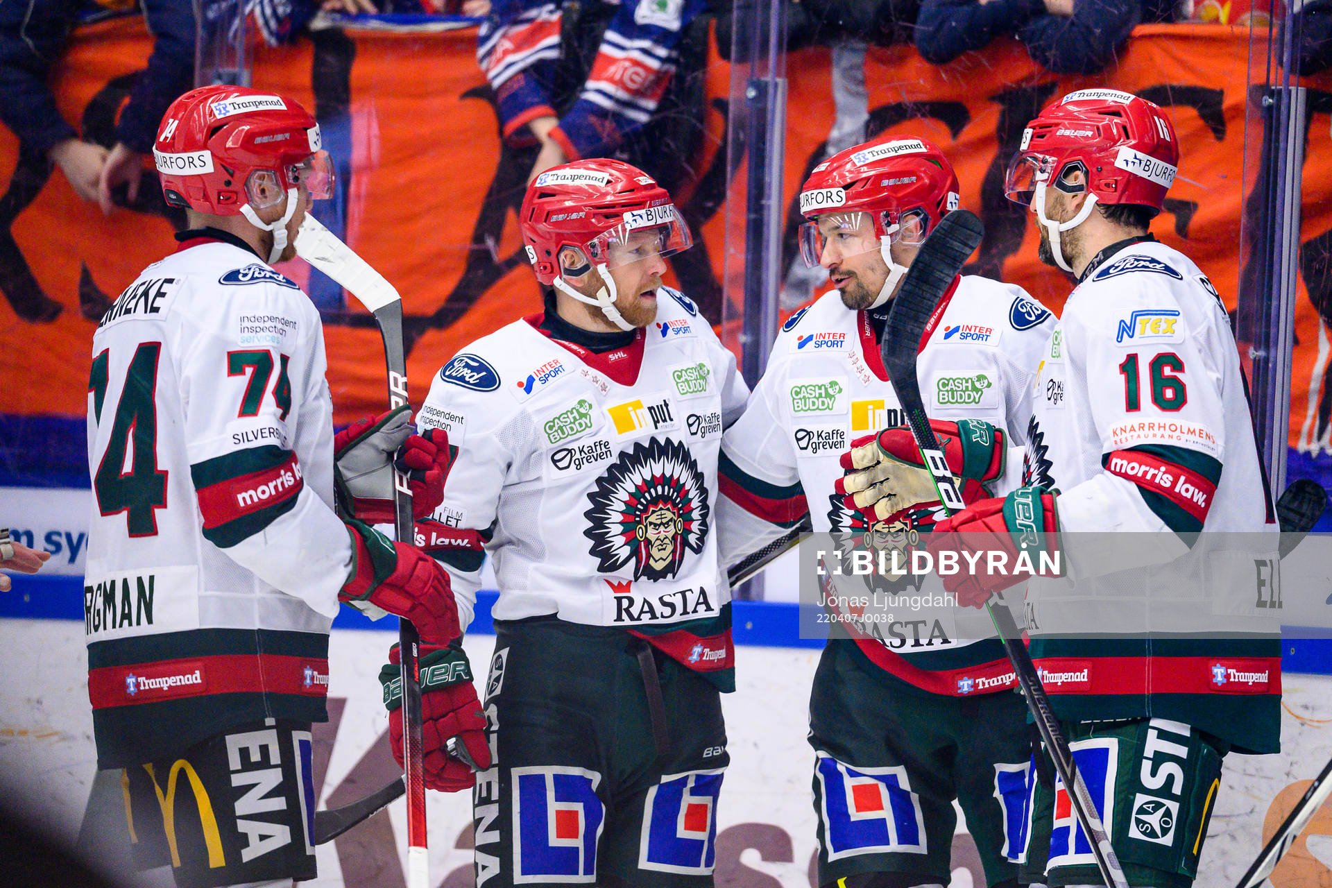 Frölundas Andreas Borgman, Ryan Lasch, Patrik Carlsson och