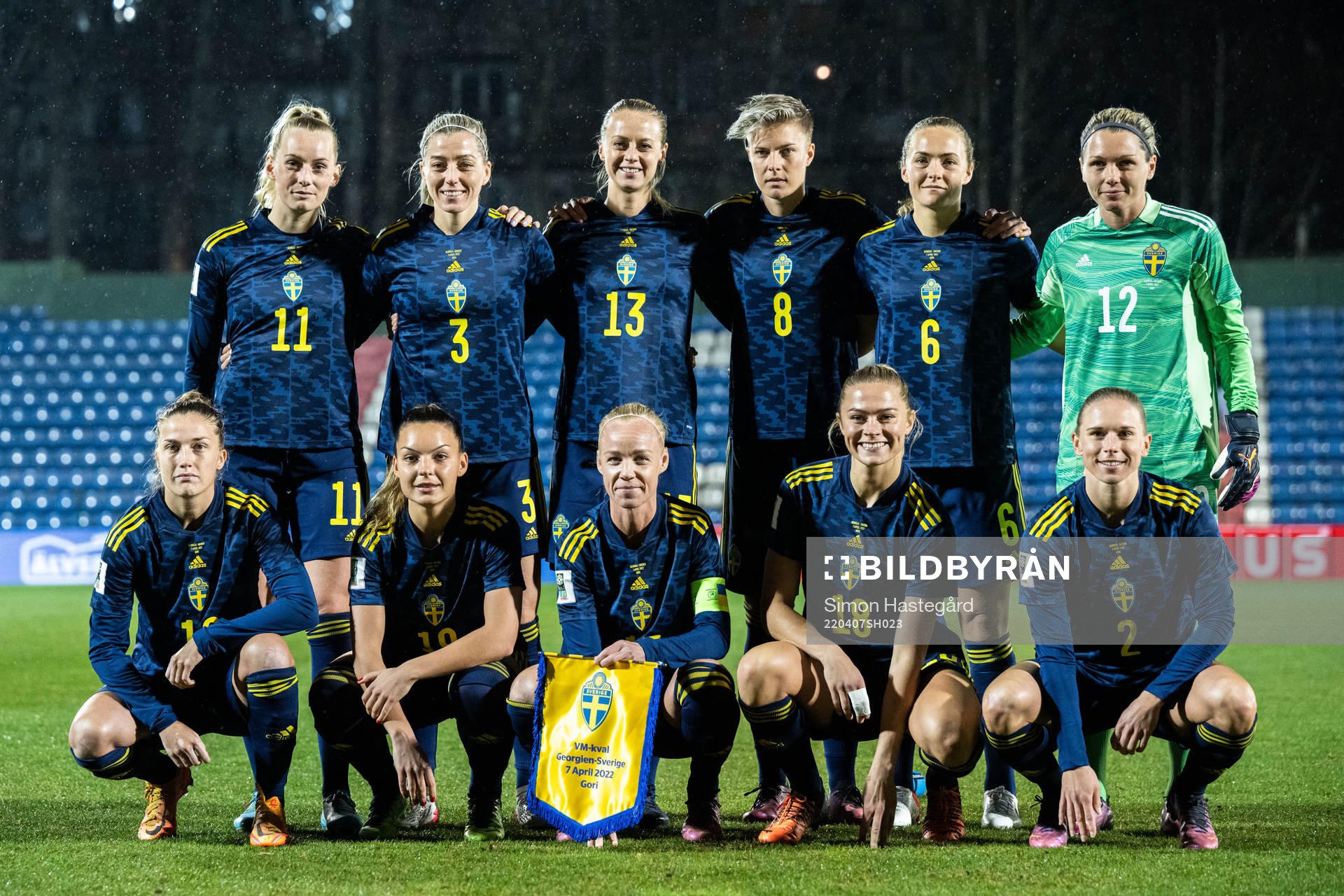 The starting eleven of Sweden pose for a photo