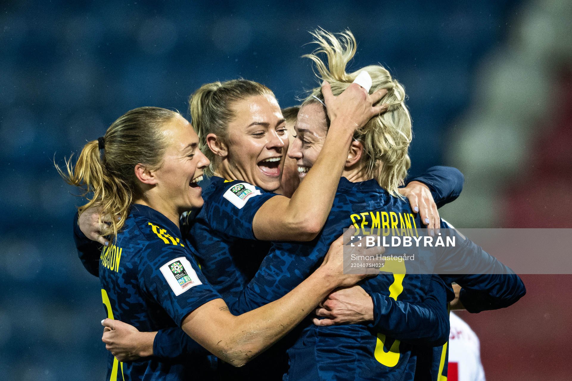 Magdalena Eriksson, Fridolina Rolfö and Linda Sembrant of