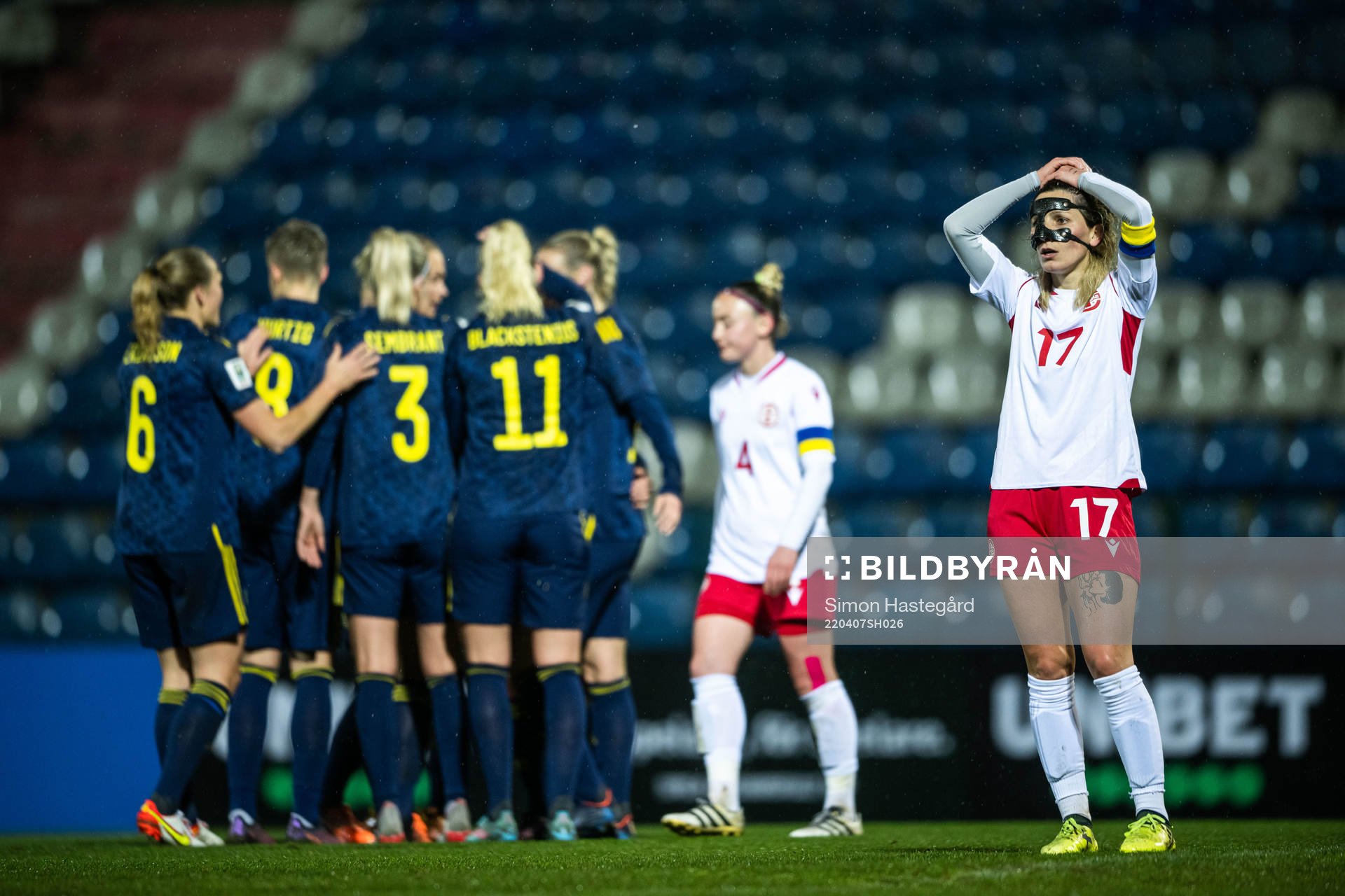 Nino Sutidze of Georgia looks dejected