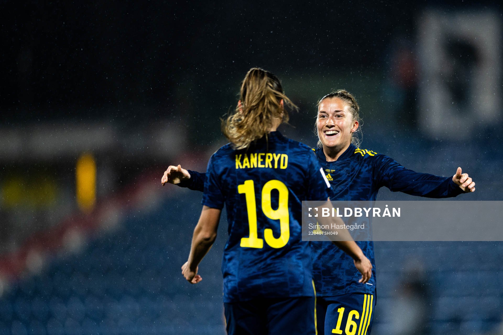 Filippa Angeldahl of Sweden celebrates the 0-2 goal