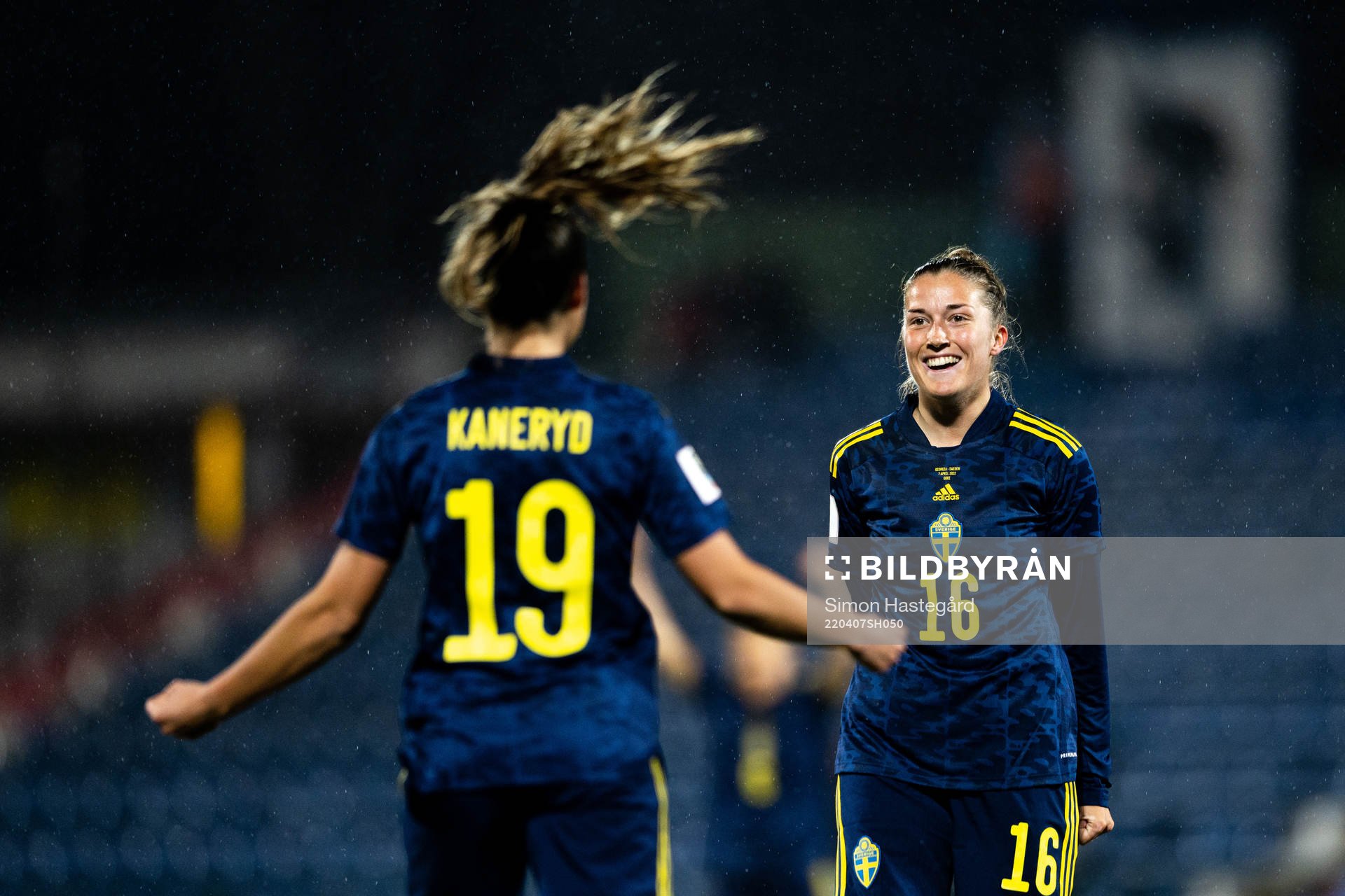 Filippa Angeldahl of Sweden celebrates the 0-2 goal