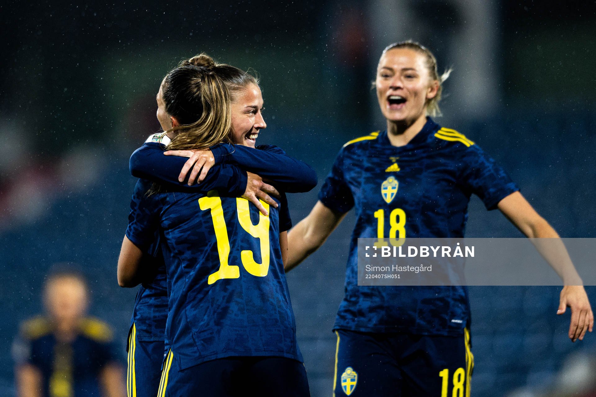 Filippa Angeldahl of Sweden celebrates the 0-2 goal
