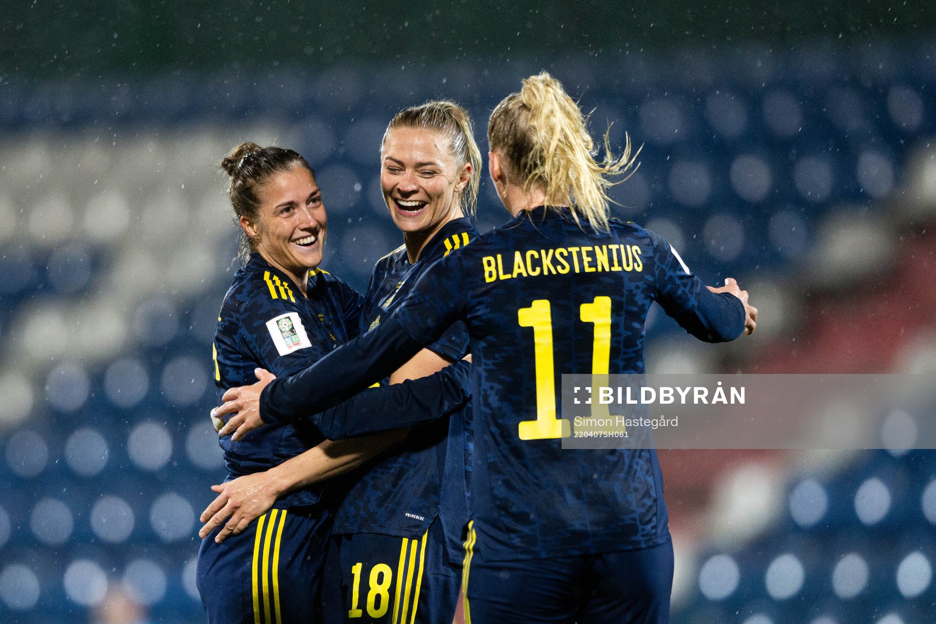 Filippa Angeldahl, Fridolina Rolfö and Stina Blackstenius