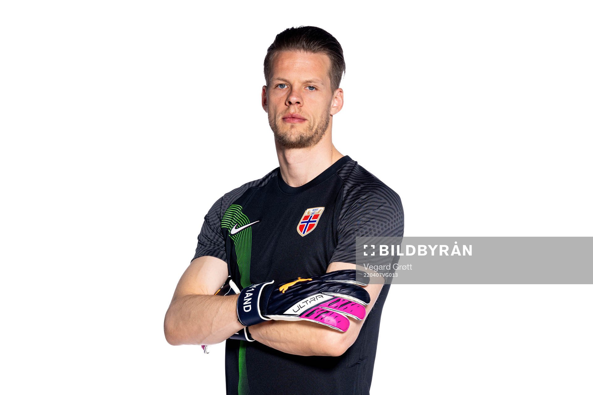 Goalkeeper Ørjan Håskjold Nyland of the Norwegian