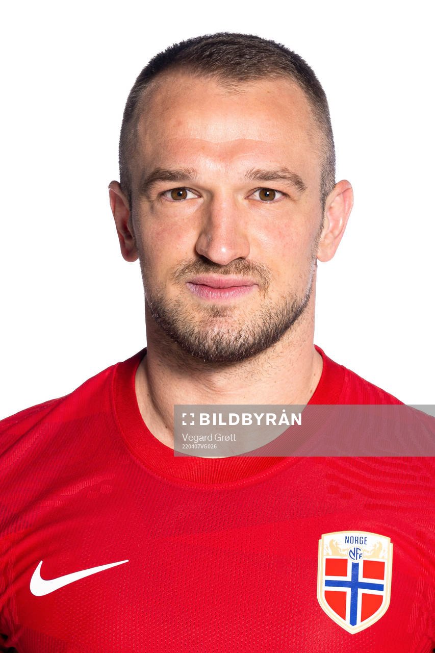 Veton Berisha of the Norwegian national football team poses