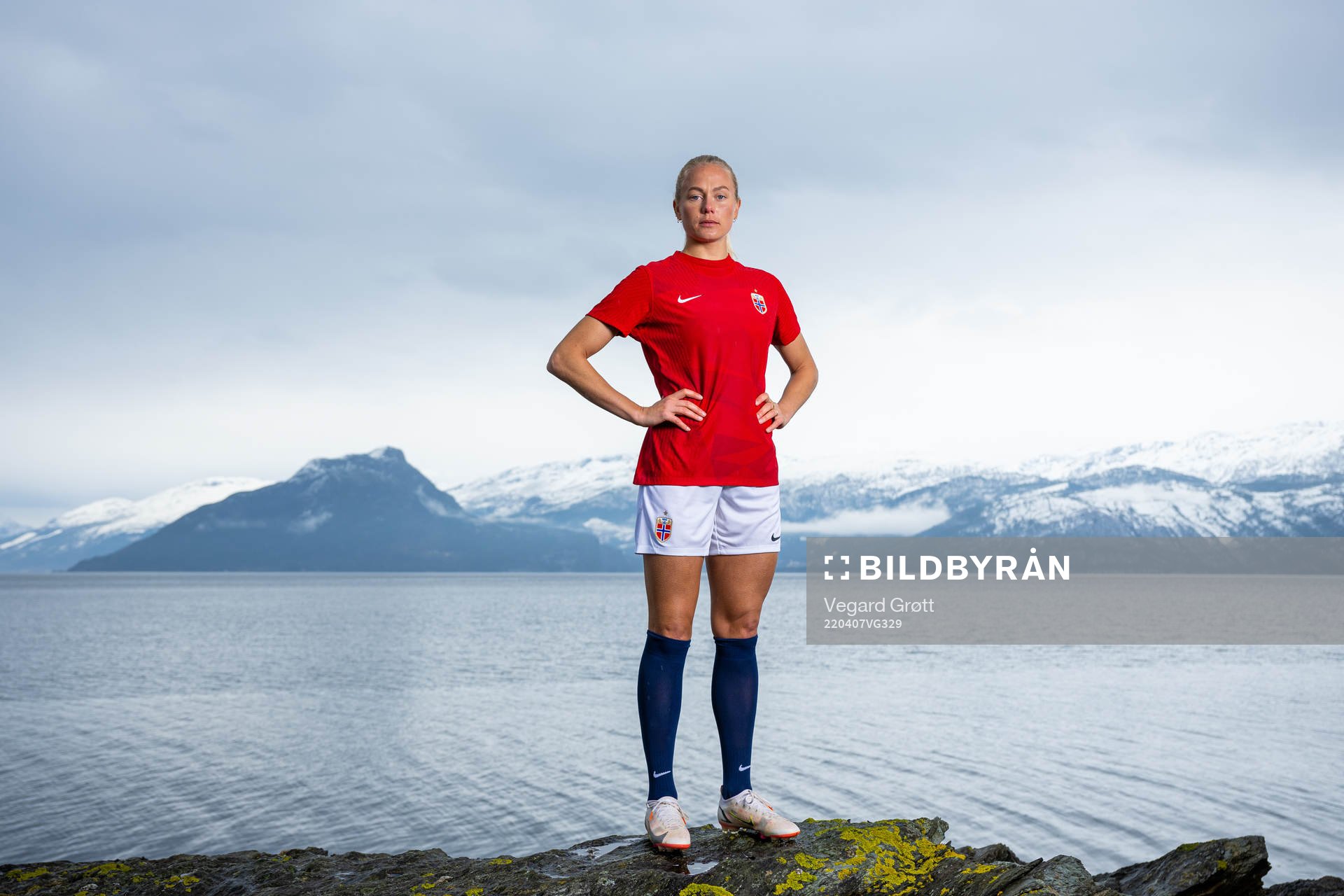 Guro Bergsvand of the Norwegian national football team poses for a portrait on March 16, 2022 in Norheimsund. 