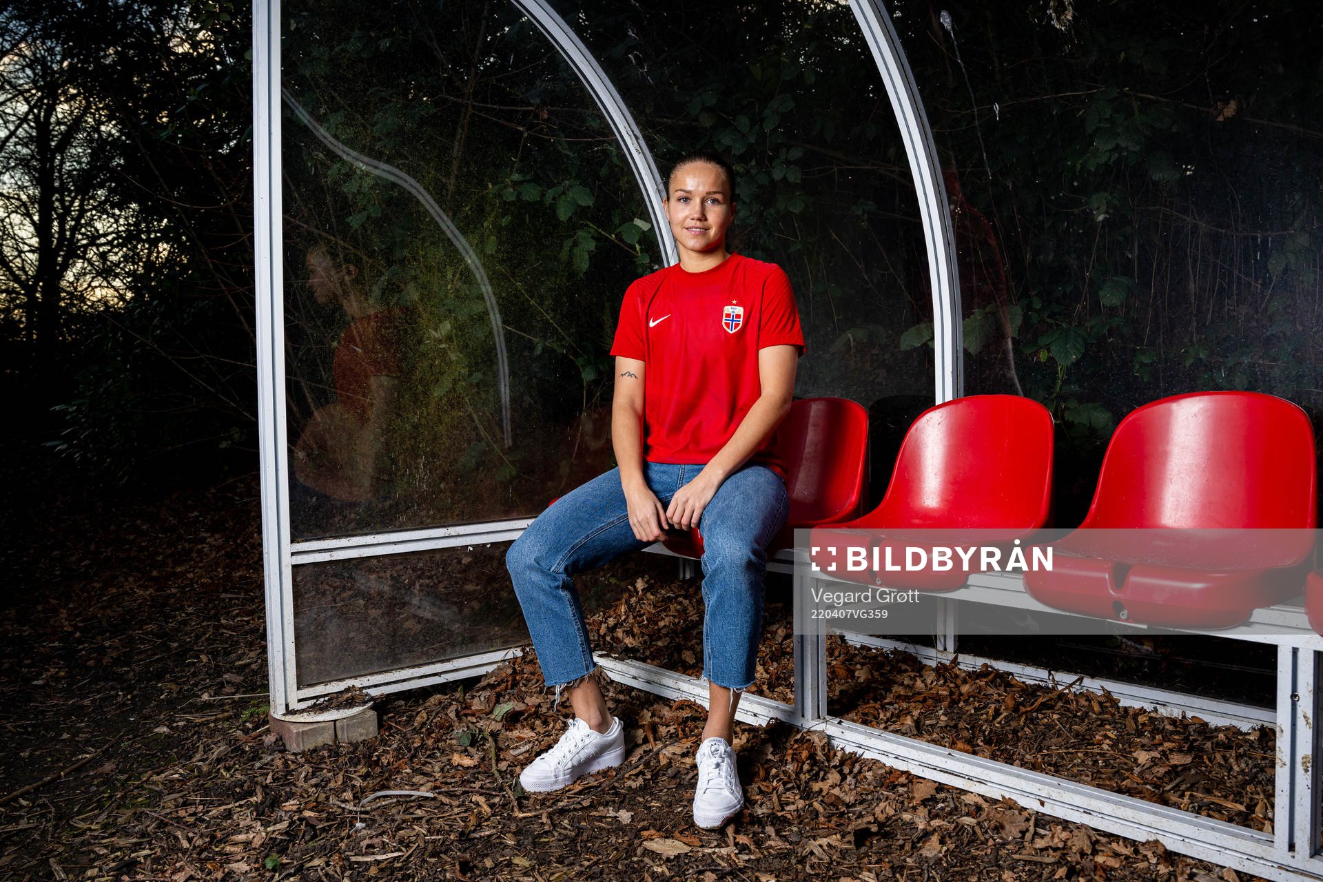 Guro Reiten of the Norwegian national football team poses