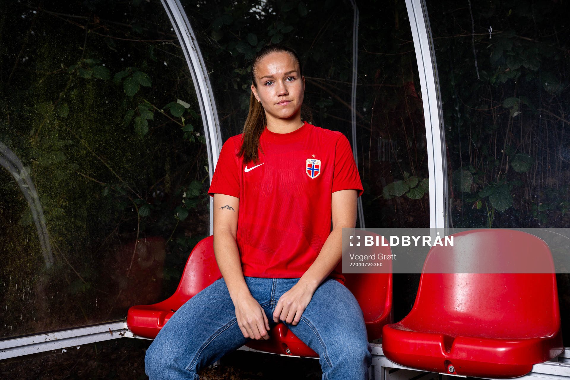 Guro Reiten of the Norwegian national football team poses