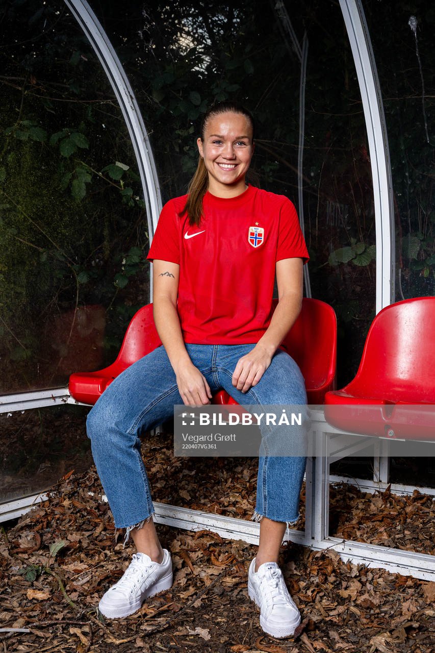 Guro Reiten of the Norwegian national football team poses