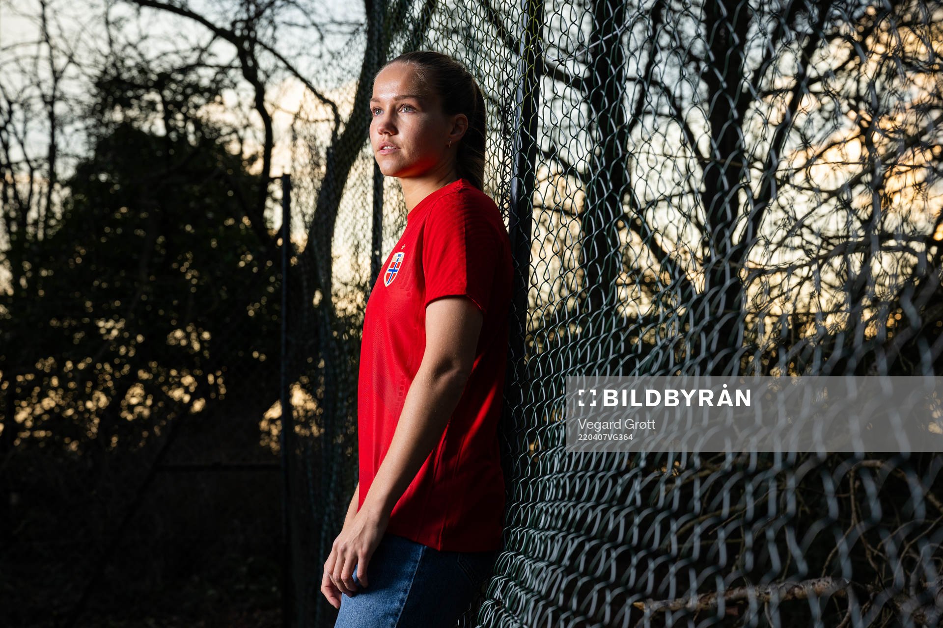 Guro Reiten of the Norwegian national football team poses