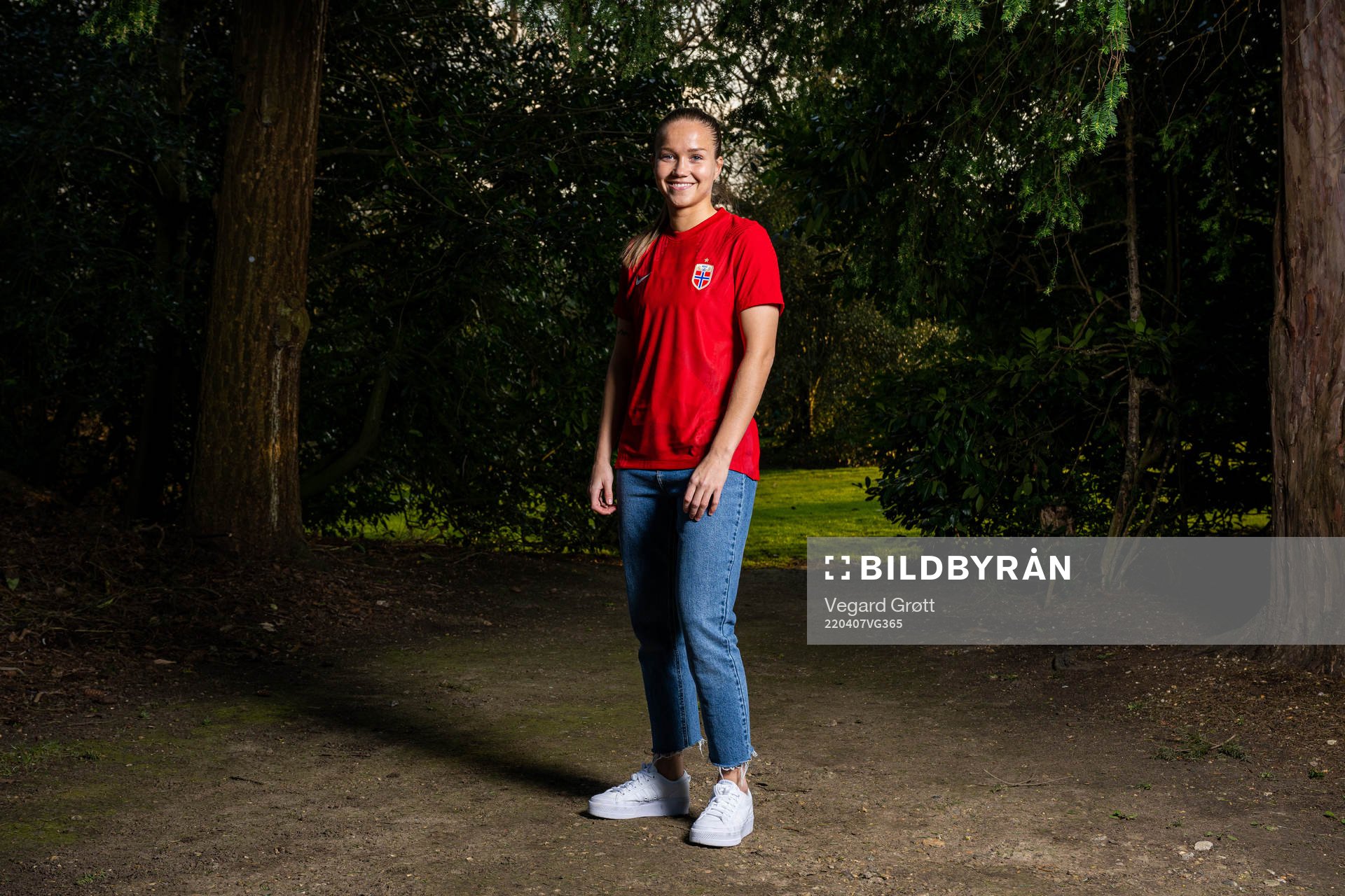Guro Reiten of the Norwegian national football team poses