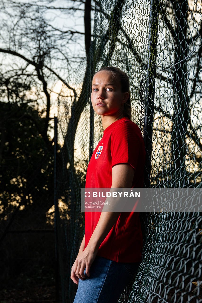 Guro Reiten of the Norwegian national football team poses