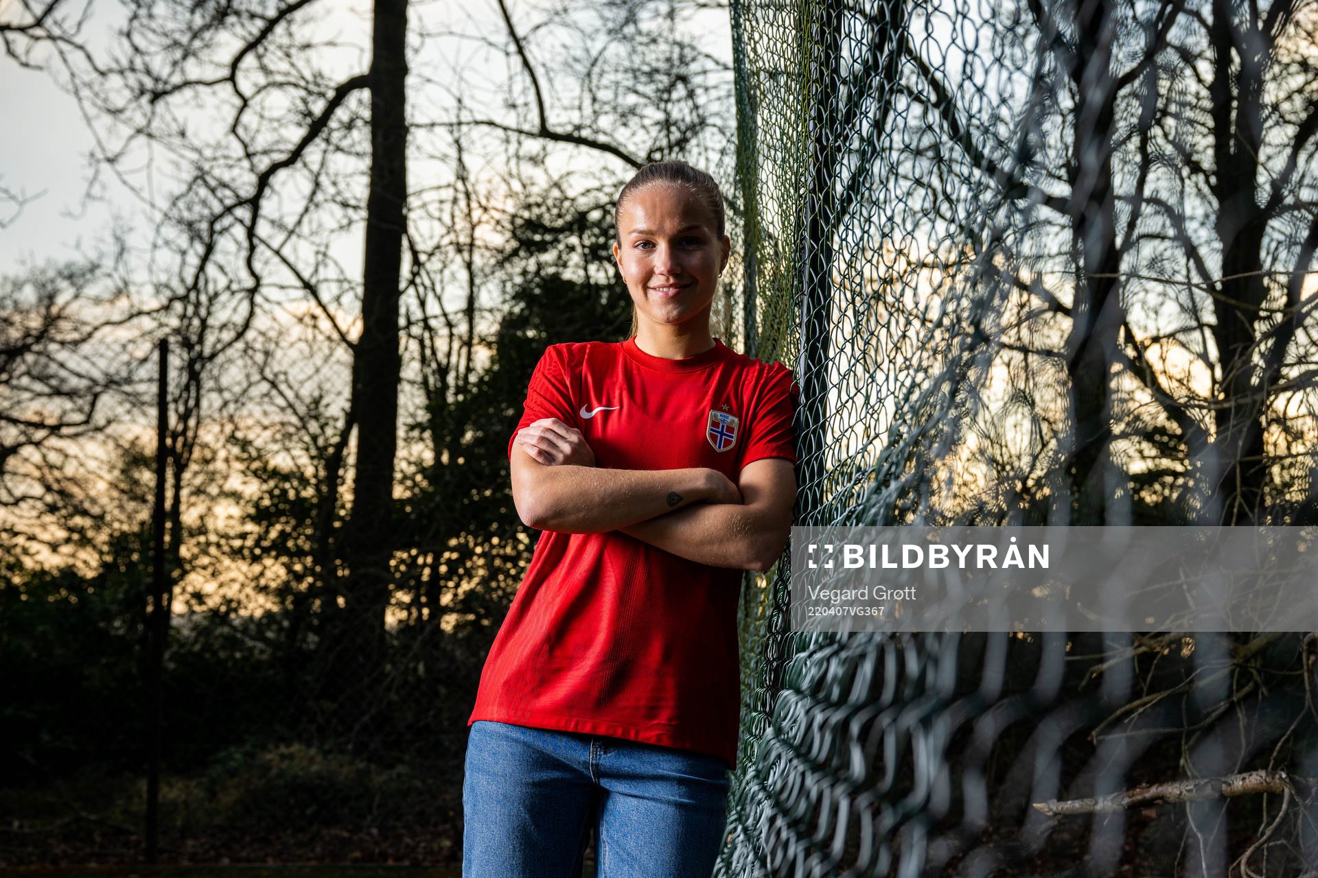 Guro Reiten of the Norwegian national football team poses
