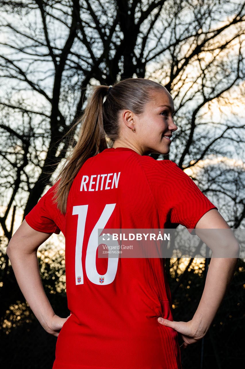 Guro Reiten of the Norwegian national football team poses