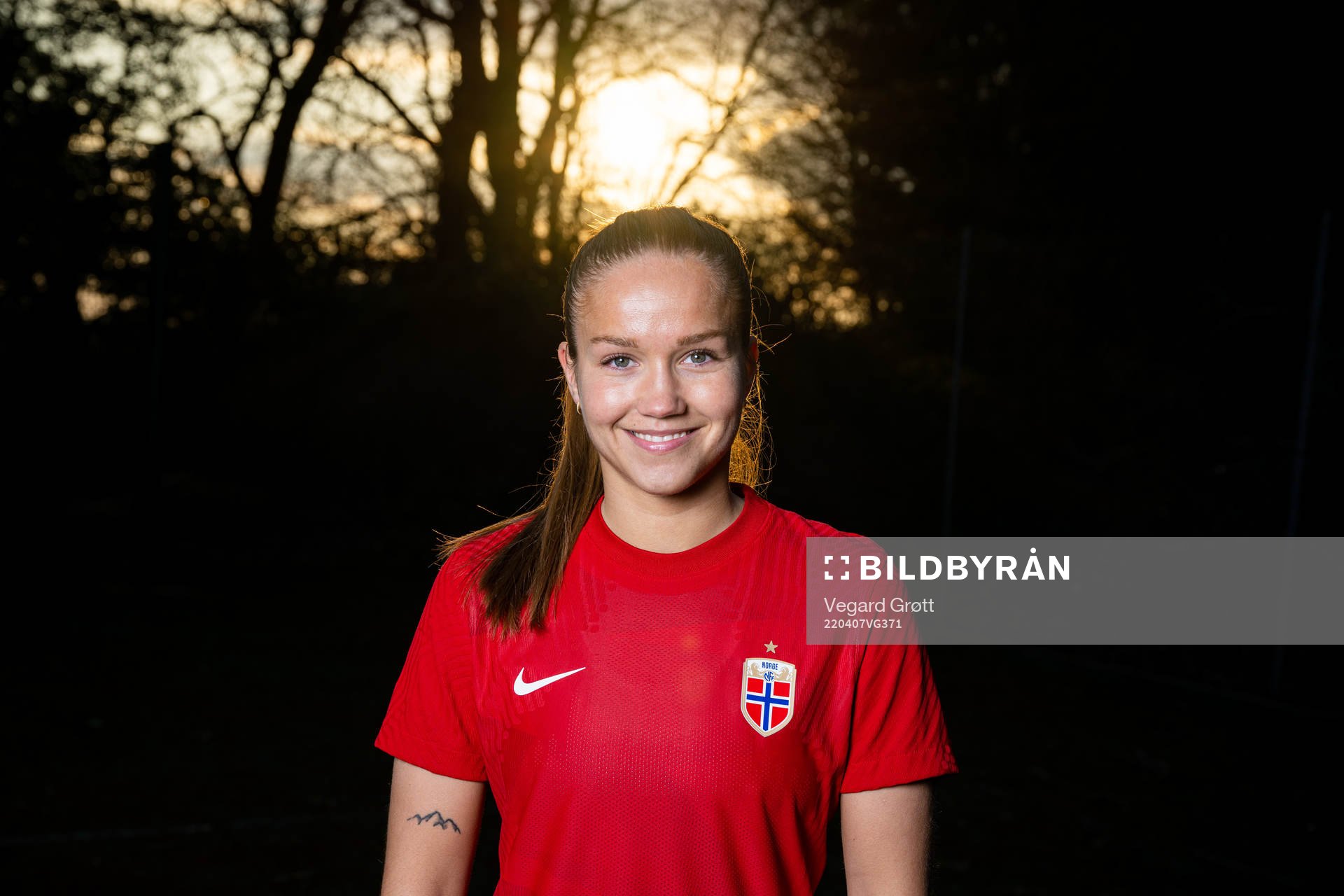 Guro Reiten of the Norwegian national football team poses