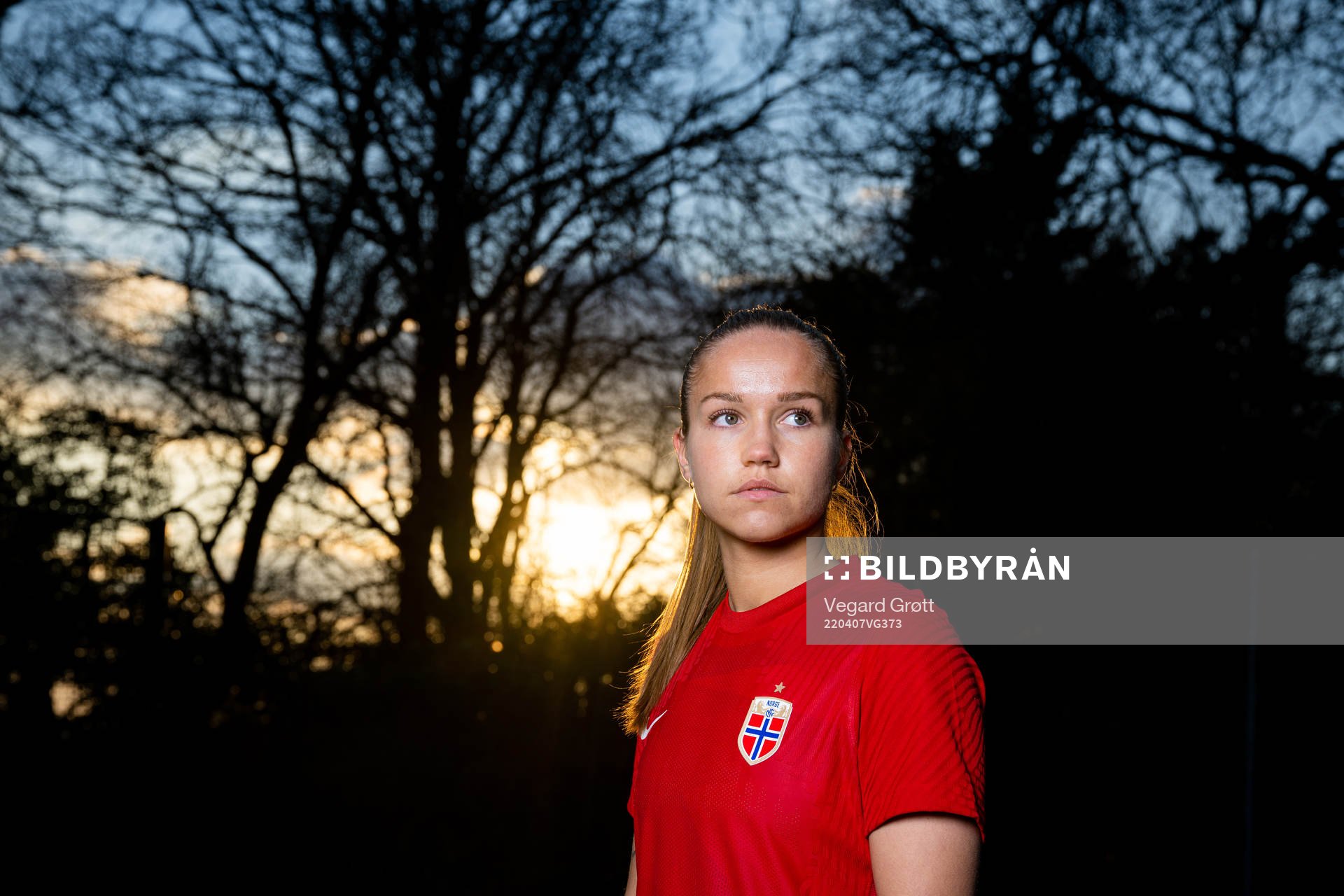 Guro Reiten of the Norwegian national football team poses