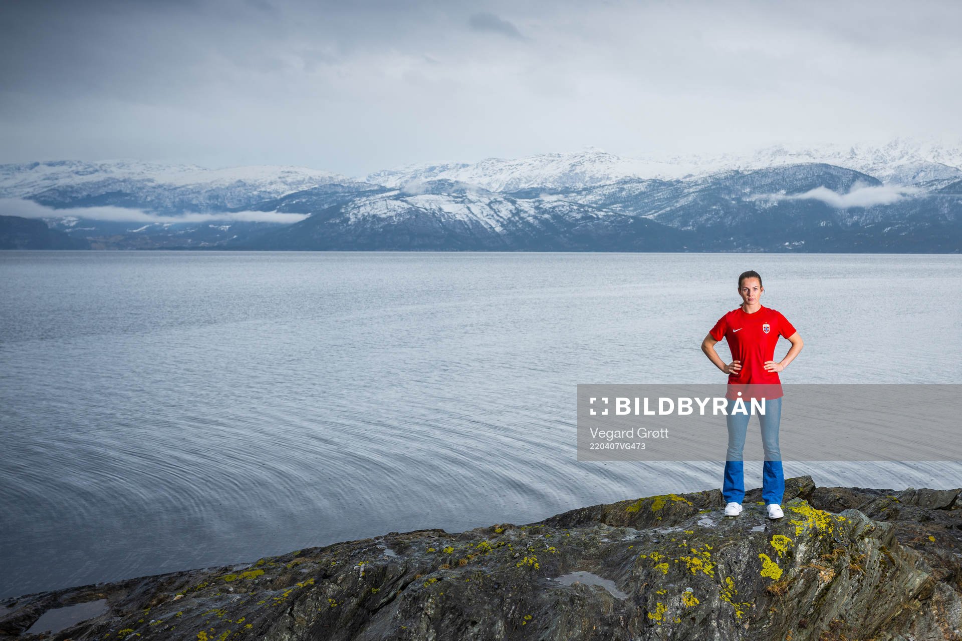 Tuva Hansen of the Norwegian national football team poses