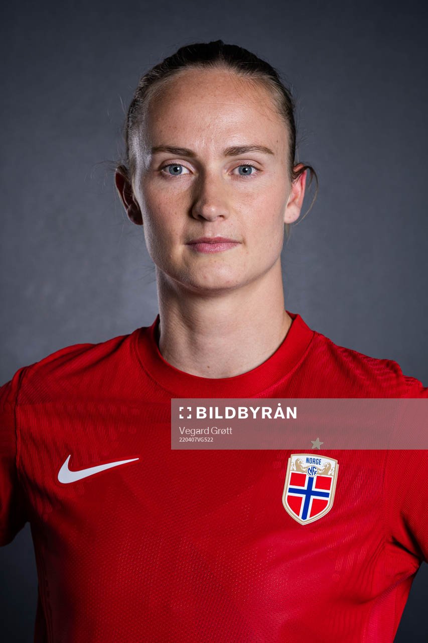 Caroline Graham Hansen of the Norwegian national football team poses for a portrait on April 4, 2022 in Oslo. 