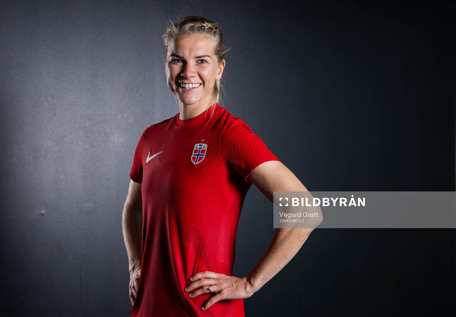 Ada Hegerberg of the Norwegian national football team poses for a portrait on April 4, 2022 in Oslo. 
