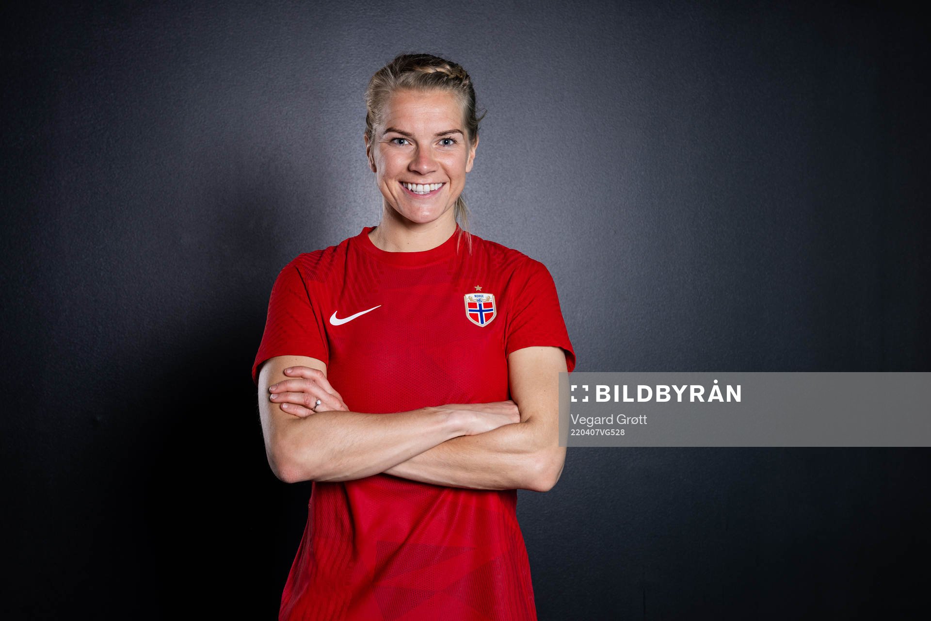 Ada Hegerberg of the Norwegian national football team poses for a portrait on April 4, 2022 in Oslo. 