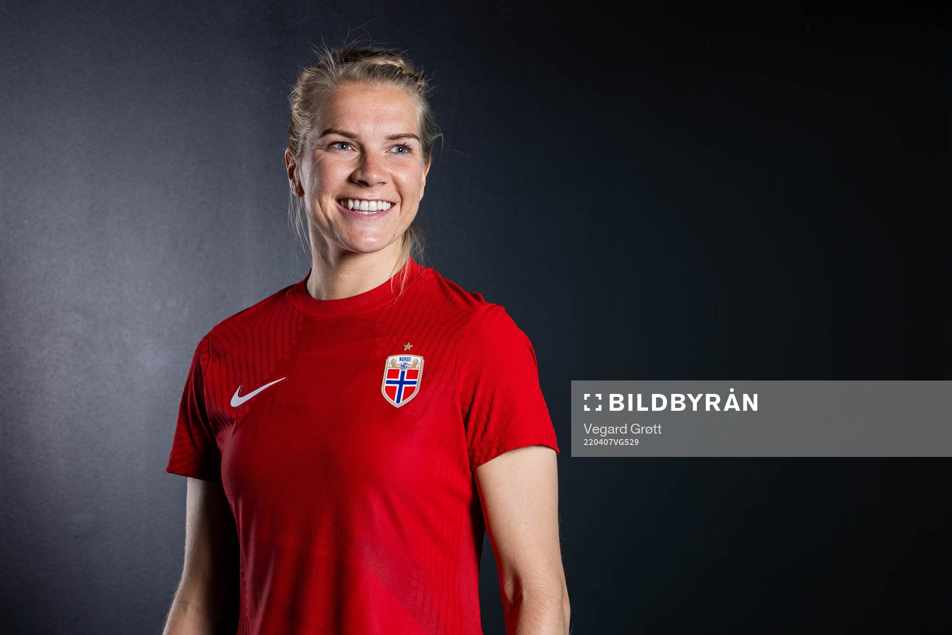 Ada Hegerberg of the Norwegian national football team poses for a portrait on April 4, 2022 in Oslo. 