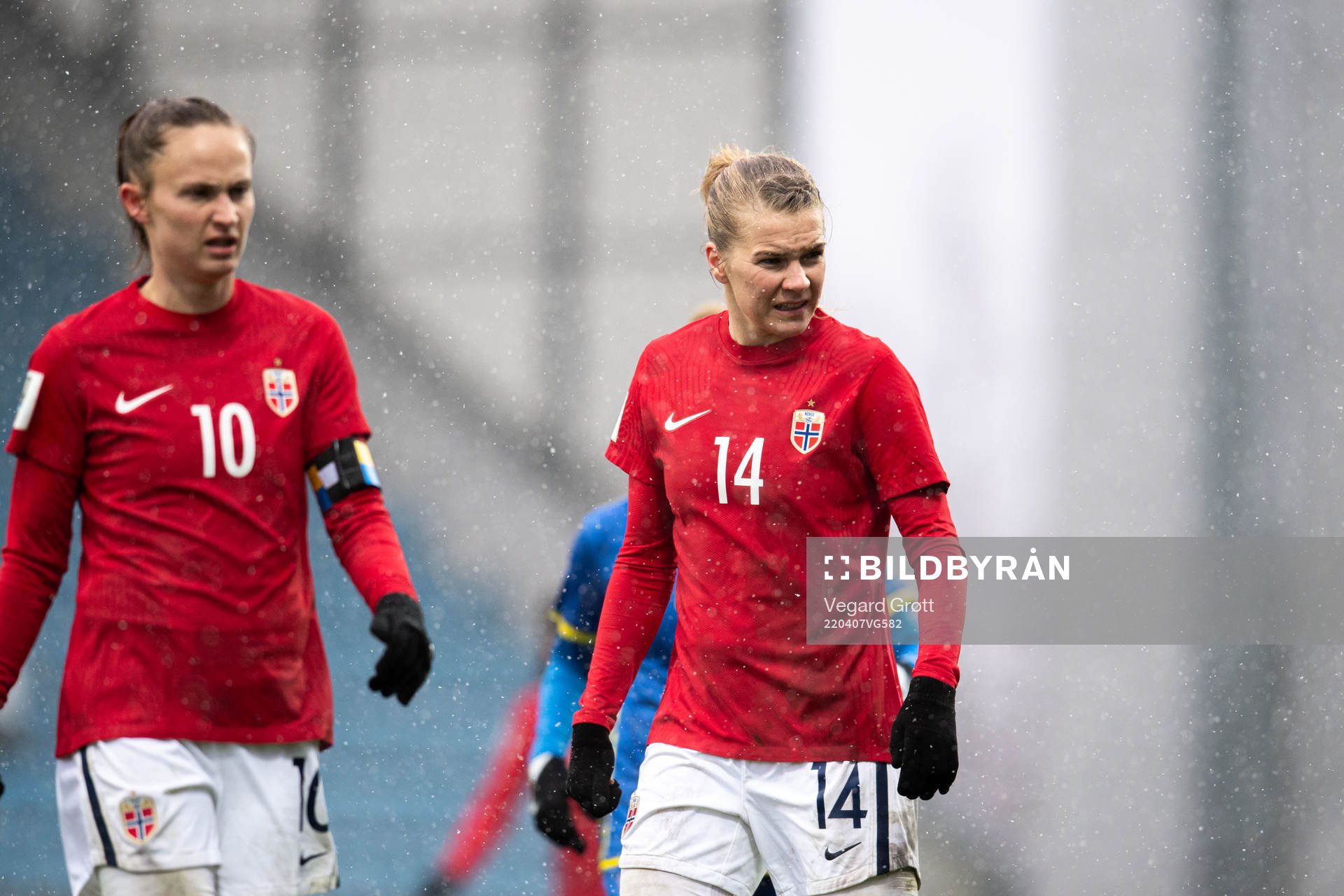 Caroline Graham Hansen and Ada Hegerberg of Norway