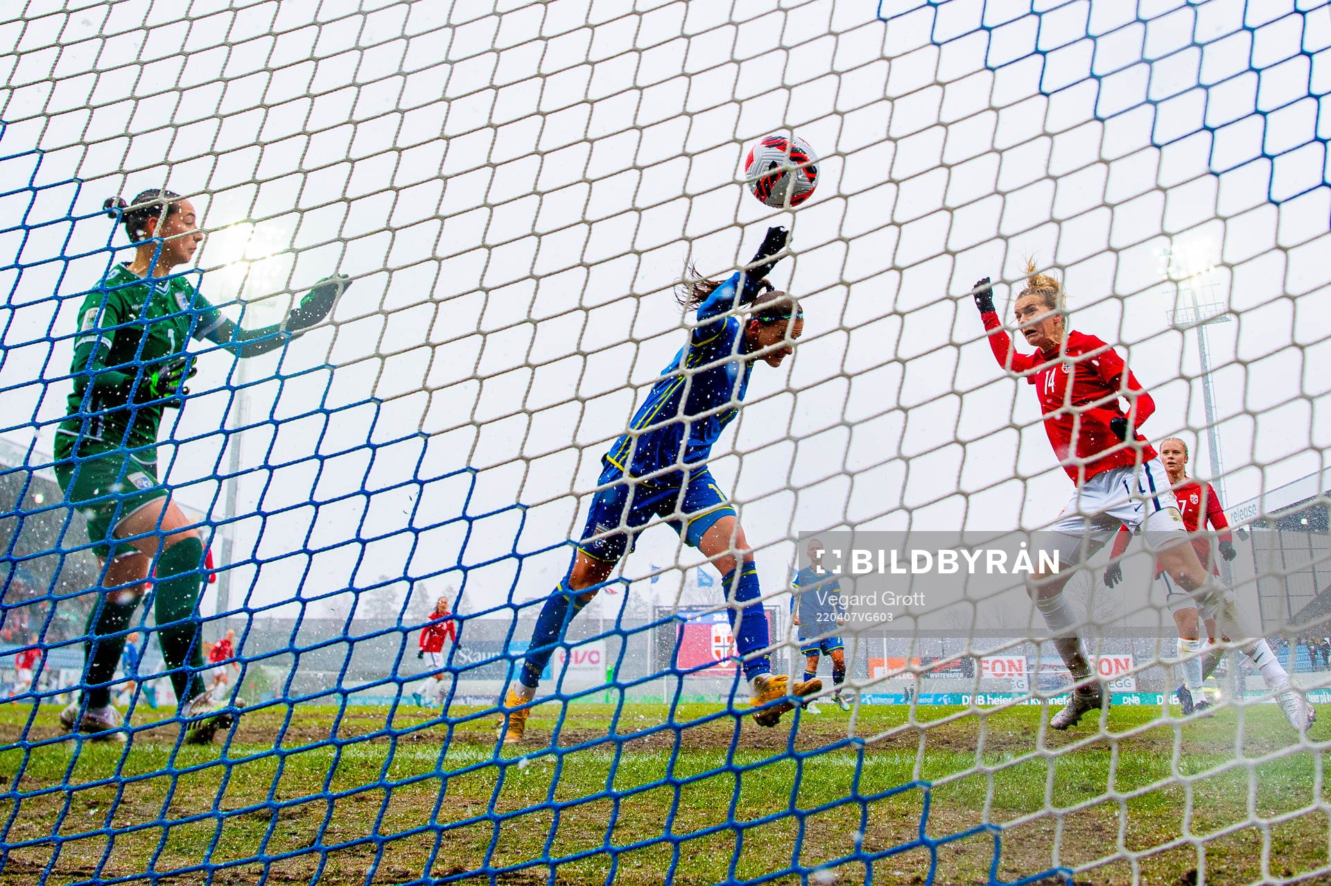 Ada Hegerberg of Norway scores the 1-0 goal
