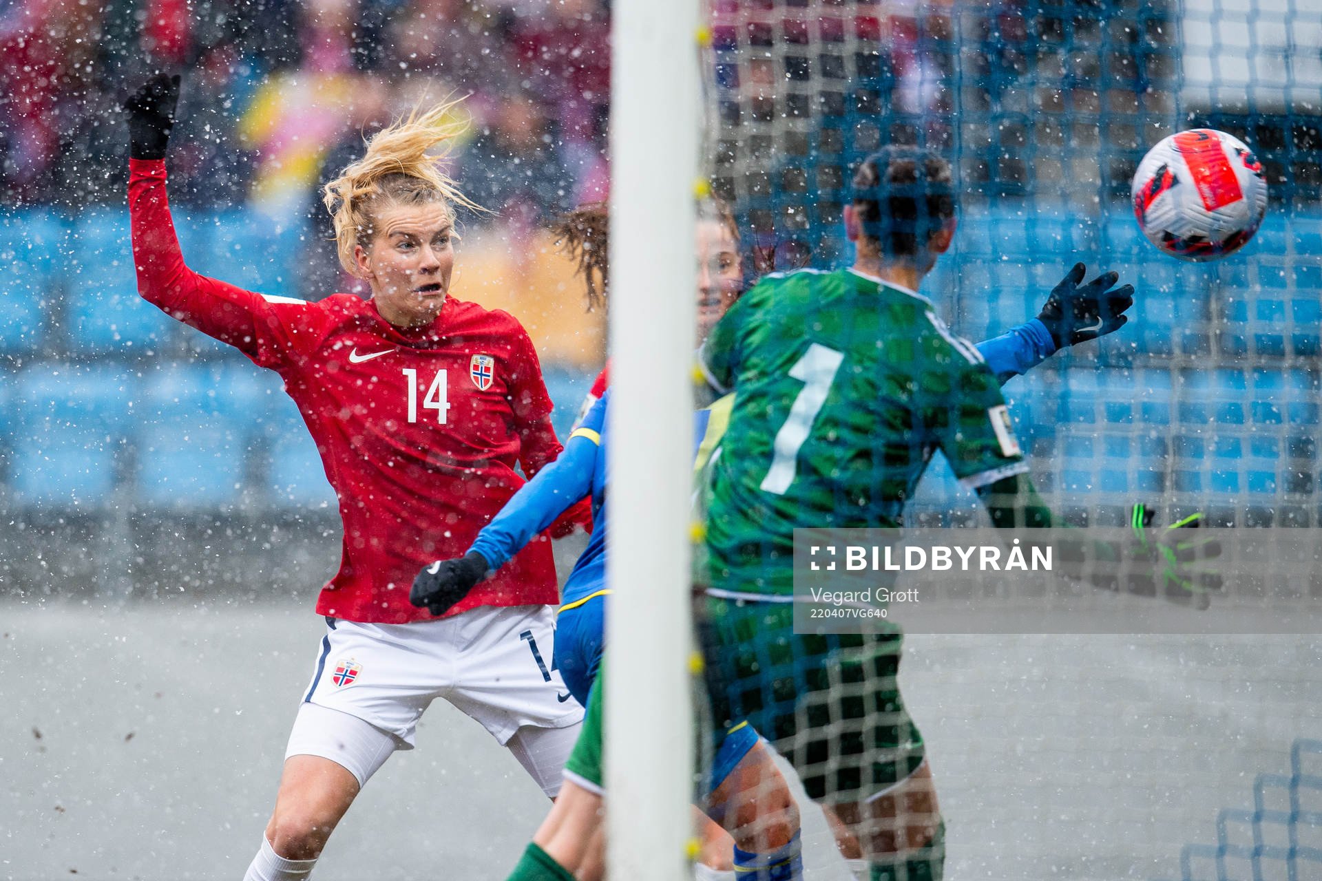 Ada Hegerberg of Norway scores the 1-0 goal