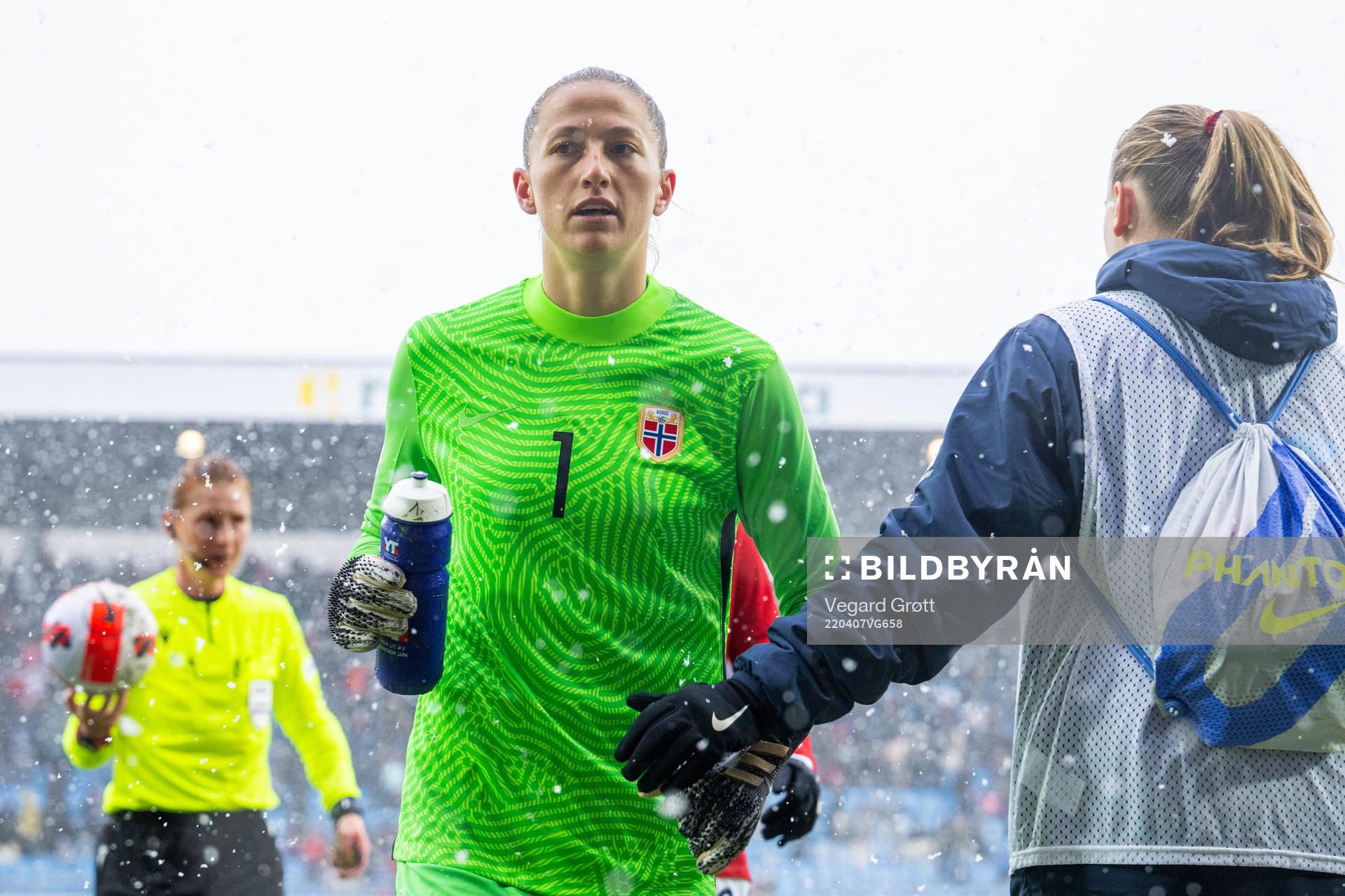 Goalkeeper Cecilie Fiskerstrand of Norway at half-time