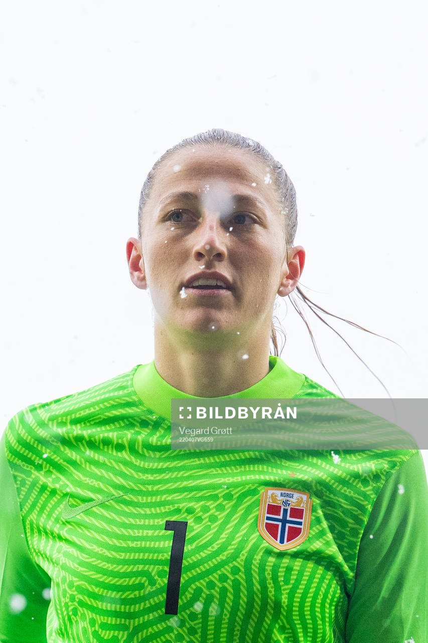 Goalkeeper Cecilie Fiskerstrand of Norway at half-time