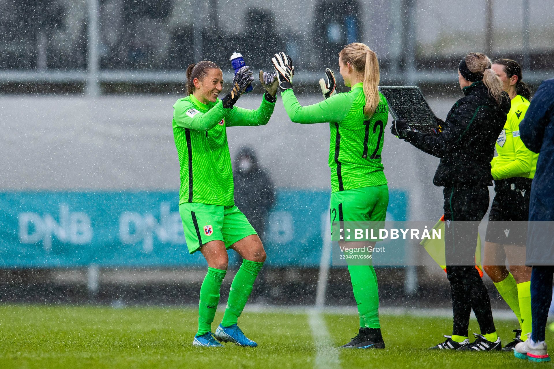 Goalkeeper Cecilie Fiskerstrand is being substituted with
