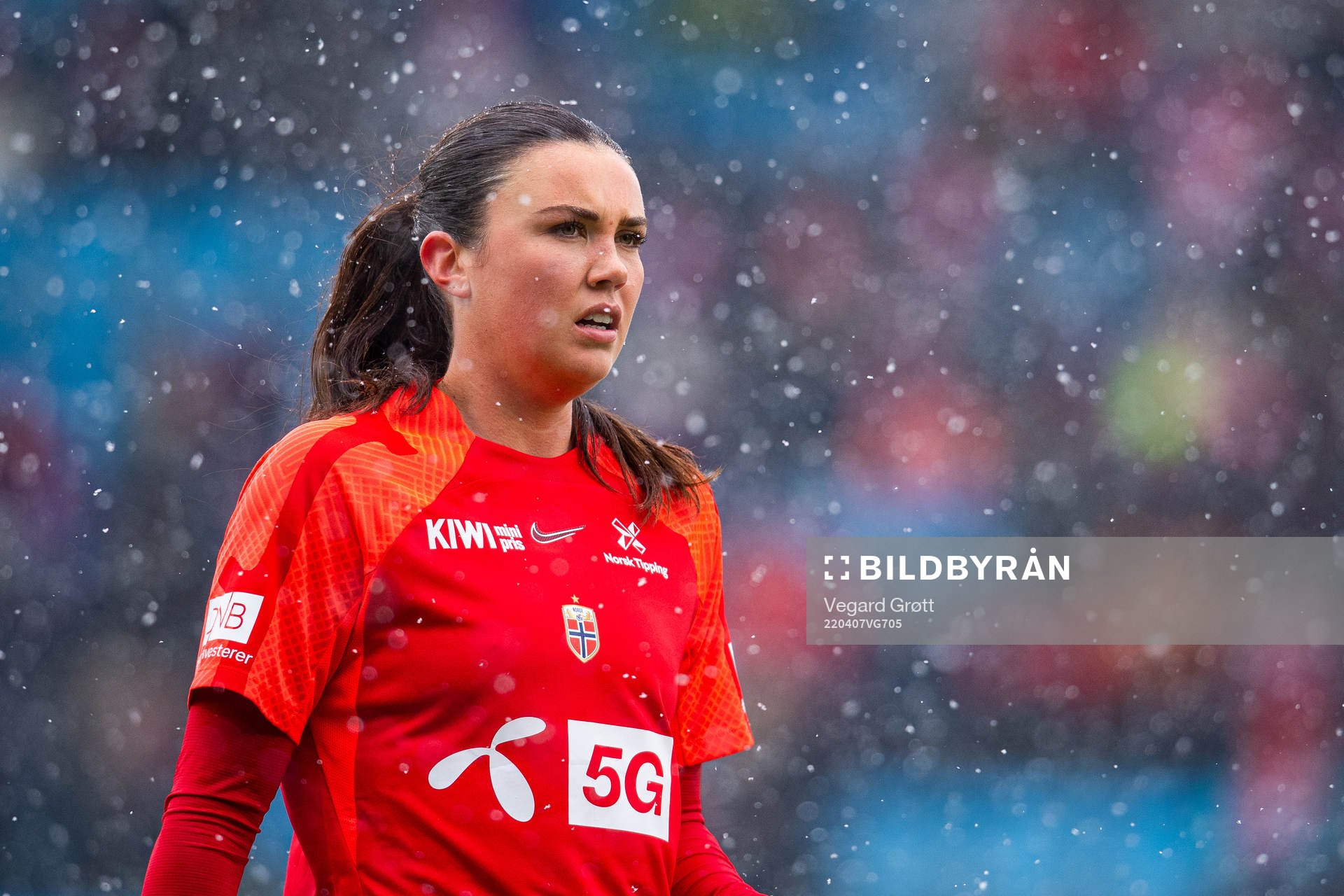 Ingrid Syrstad Engen of Norway warms up